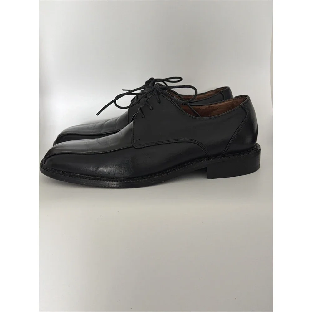 Bacco Bucci Italialian Leather Dress Shoes Oxford Black Mens Sz 10 Tie Formal